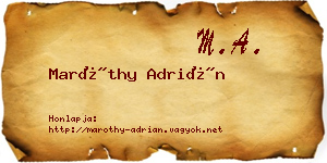Maróthy Adrián névjegykártya